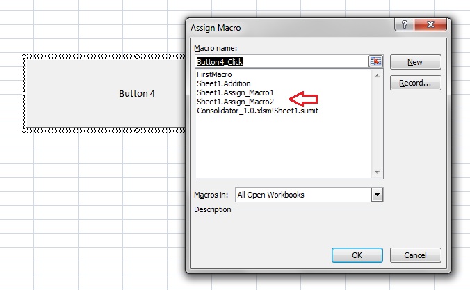Excel-VBA-MACRO-Assign a Macro to a button— 3