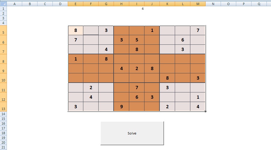 Solve Sudoku Puzzles using Excel Macros - Excel Games