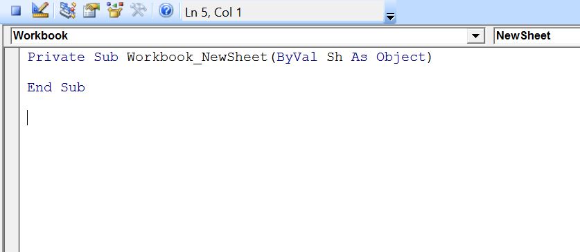 WorkBook_NewSheet function