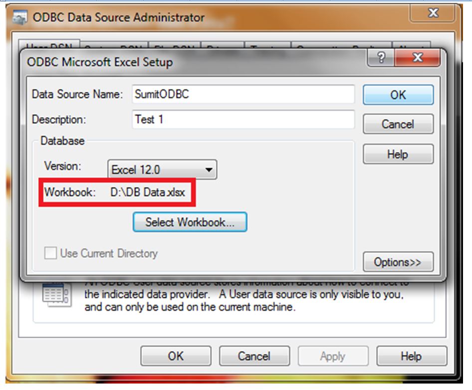 ODBC Data Source Administrator Setup 2