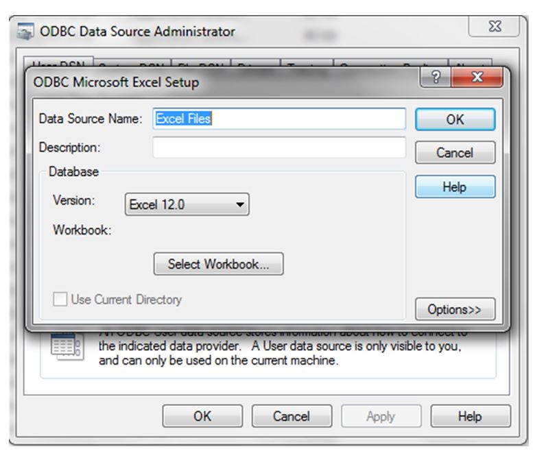 ODBC Data Source Administrator Setup